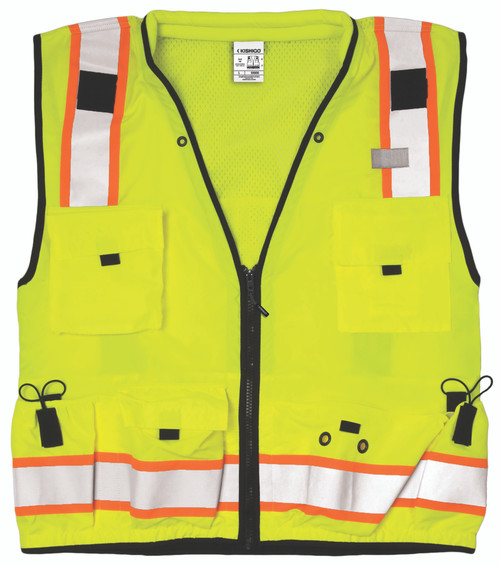 Kishigo S5000 9 Pockets Professional Surveyors Vest, Multiple Sizes Available