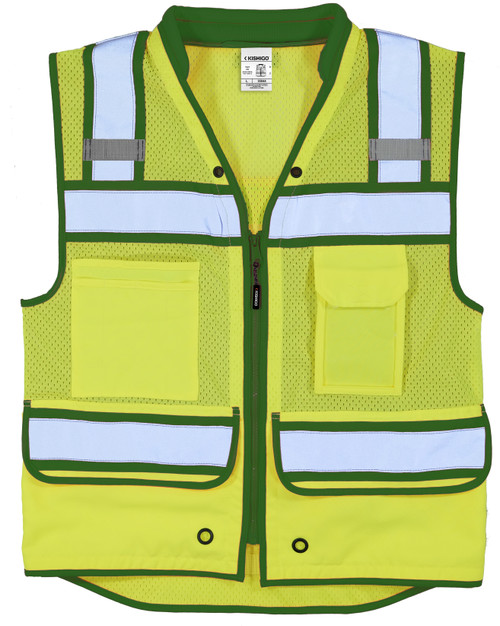 Kishigo S5044 7 Pockets Color Contrast High Performance Surveyors Vest, Multiple Sizes Available