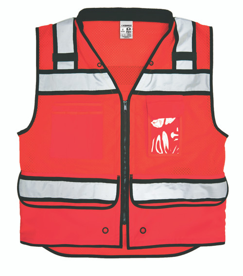 Kishigo S5704 7 Pockets High Performance Surveyors Vest, Multiple Sizes Available
