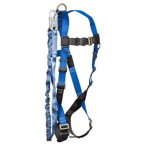 Falltech 70158259 1D Standard Non-Belted Full Body Harness/Lanyard Combination Set