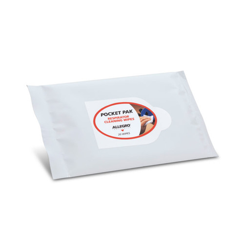 Allegro 1001-20PP Alcohol Respirator Pocket Pak Cleaning Wipe - 20/Pack