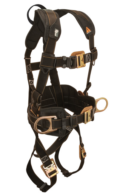 Falltech 8081 Arc Flash Construction Belted Looped Full Body Harness, Quick Connect Adjustments