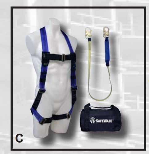 SAFEWAZE FS129-E Compliance Combo Fall Protection Harness Kit