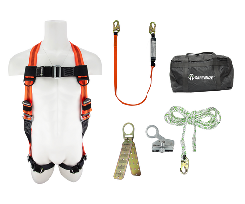 SAFEWAZE FS-EX6000 Basic Roofer's Fall Protection Harness Kit
