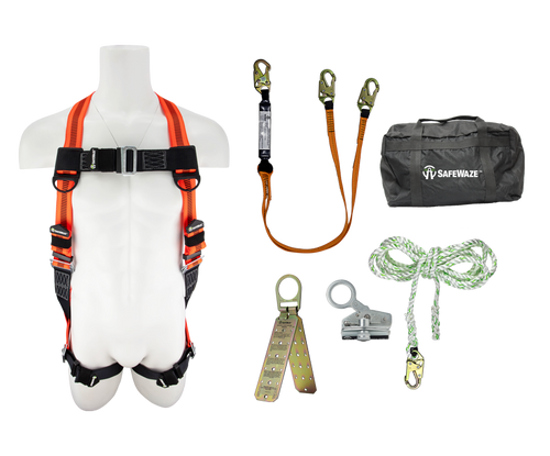 SAFEWAZE FS-EX6000-DL Basic Roofer's Fall Protection Harness Kit