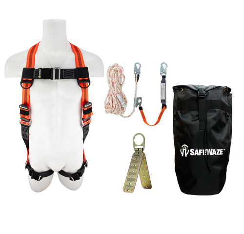 SAFEWAZE V-LINE FS-ROOF-E-BP Basic Roofer's Fall Protection Harness Kit