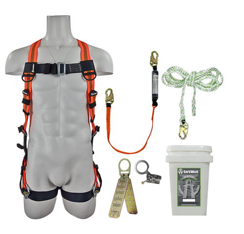 SAFEWAZE FS-ROOF-P Roofing Fall Protection Harness Kit