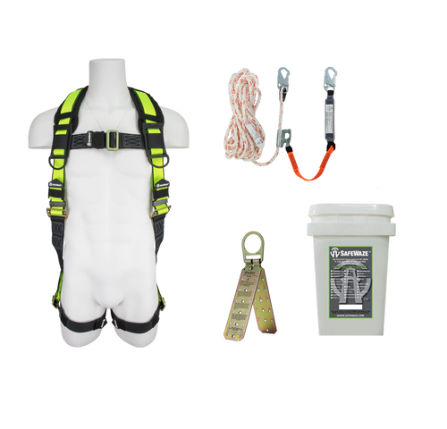 SAFEWAZE FS-ROOF-X Fall Protection Harness Kit