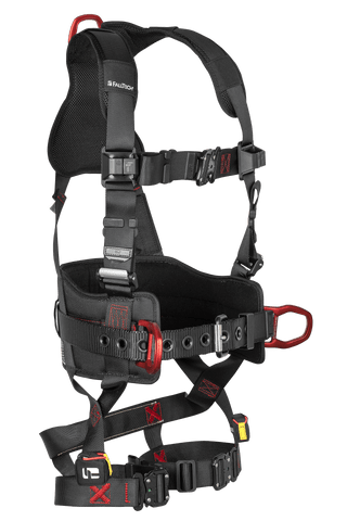 Falltech FT-Iron 3D Construction Belted Full Body Harness, Quick Connect Leg Straps: 8144QC