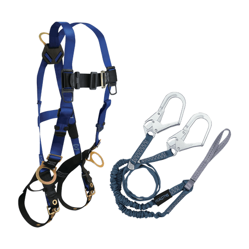 Falltech CMB1859Y3L 3D Standard Non-Belted Full Body Harness/Lanyard Combination Set
