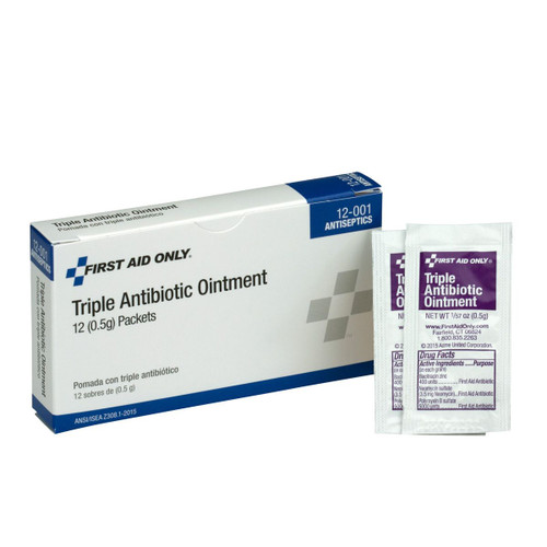 First Aid Only 12-001 Triple Antibiotic Ointment, Multiple Package Values Available