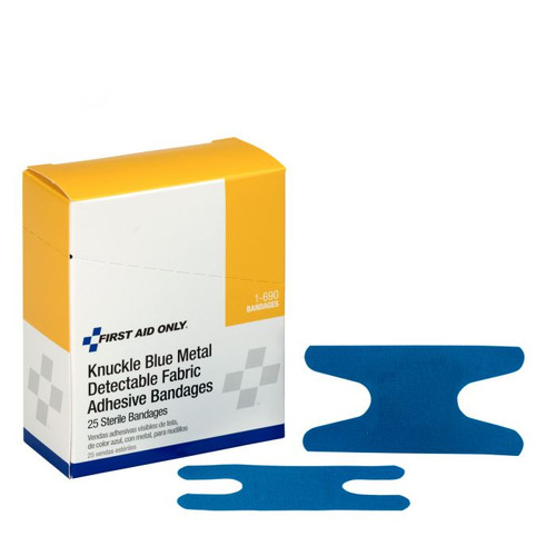 First Aid Only 1-691 Metal Detectable Knuckle Bandages, Multiple Package Values Available