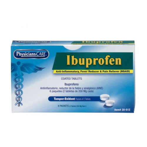 First Aid Only 20-512 PhysiciansCare Ibuprofen Tablet, Multiple Medicine Count Values Available - Sold By 6x2/Box