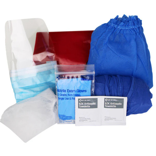 First Aid Only 21-765 Blood borne Pathogens (BBP) 7-Piece Protective Apparel Pack - Each