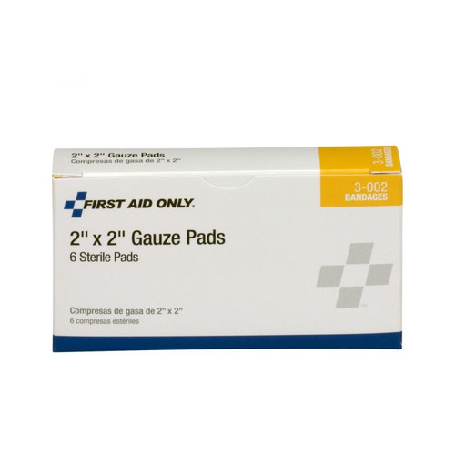 First Aid Only 3-002 Sterile Gauge Pads/Bandages, Multiple Size Values Available - Sold By 6/Box