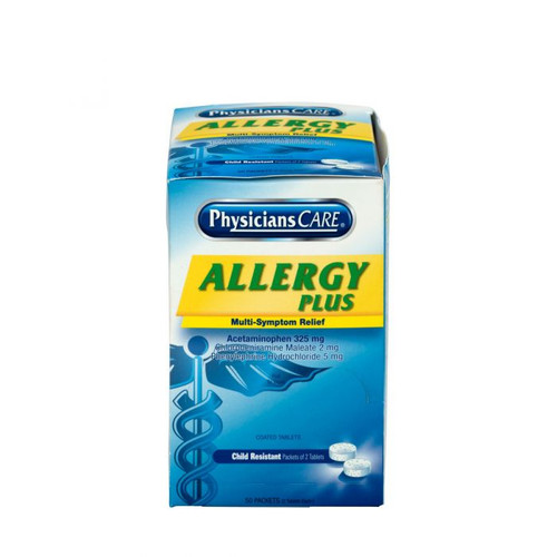 First Aid Only 90091-005 PhysiciansCare Allergy Plus Tablets - Sold By 50x2/Box