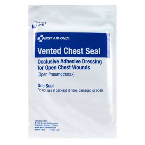 First Aid Only 91194 Vented Chest Seal - Sold By Each