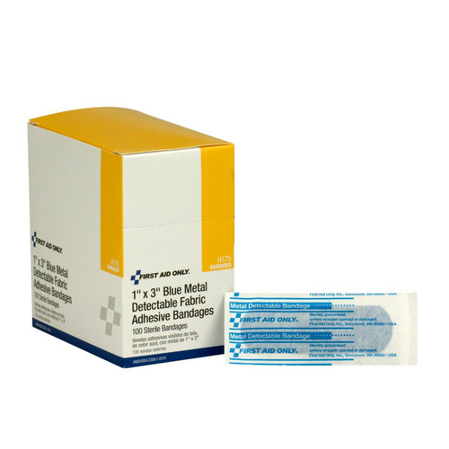 First Aid Only H175-001 Metal Detectable Adhesive Bandages - Sold By 100/Box