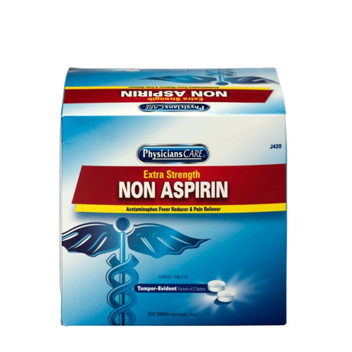 First Aid Only J420 PhysiciansCare Extra-Strength Non-Aspirin tablet - Sold By 250x2/Box