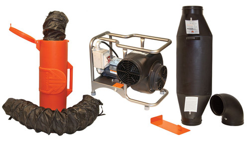 Air Systems SVB-E8XCUP Explosion-Proof, Confined Space 8" Saddle Vent Centrifugal Pneumatic Blower Kit
