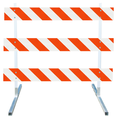 Plasticade Power Post 33-DRILL-KIT Type III Barricade Kit, Multiple Striped Direction, Sheeting, Board Size Values Available
