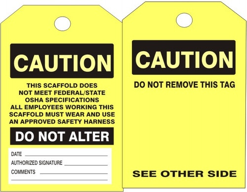 Safehouse Signs VT-713 Scaffold Accident Prevention Tag - Sold By 25/Pack