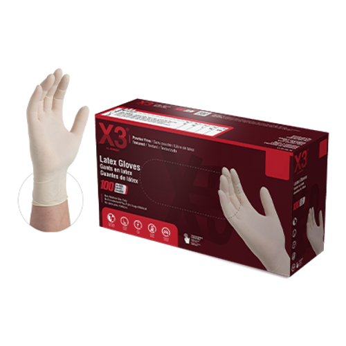 Ammex X3 LX Non-Sterile Industrial Gloves, Multiple Size Values Available - Sold By 10/Box