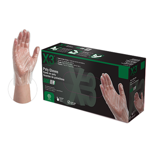 Ammex X3 PGLOVE Non-Sterile Disposable Gloves, Multiple Size Values Available - Sold By 5/Box