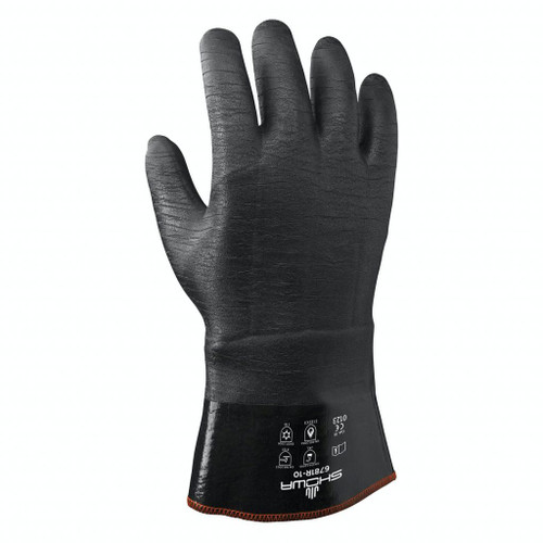 SHOWA 6781R Neoprene 12" Chemical Resistant Gloves, Size Large, Gauntlet Cuff - Pair