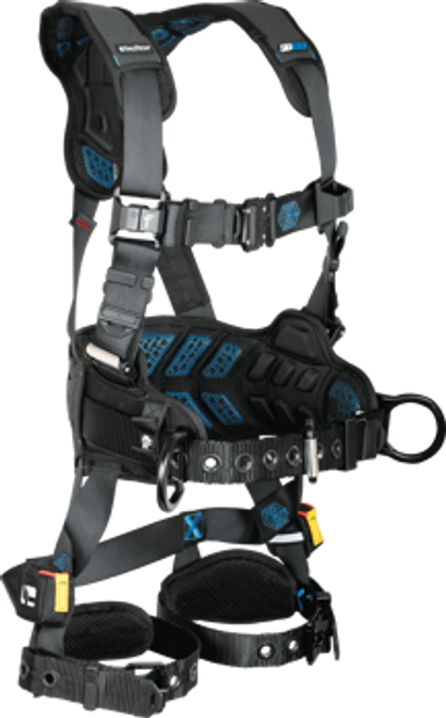 Falltech 8127B FT-One 3D Construction Syle Full Body Harness with Belt, Tongue Buckle Leg Adjustments