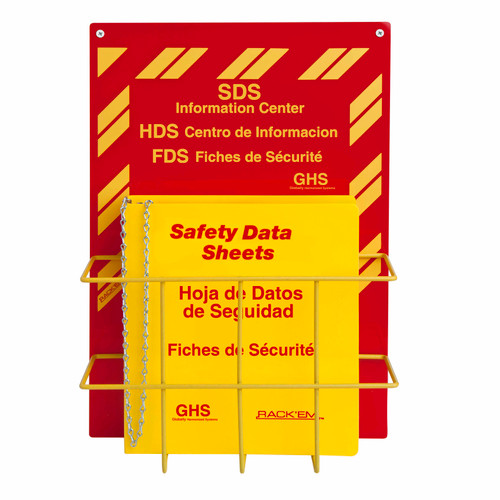 Rack'Em 3023 Tri Lingual SDS Binder and Safety Station/Center - Sold by Each
