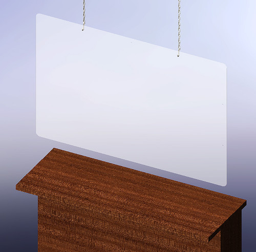 Rack'Em 3104 Hanging Guard with 7 Holes Social Distancing Partition, Multiple Length Values Available - Sold by Each