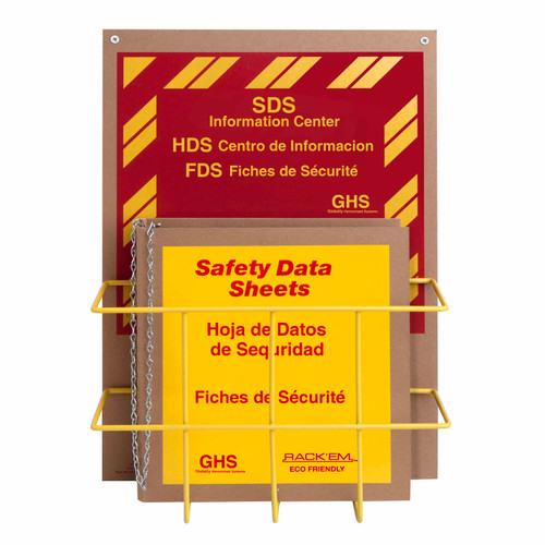 Rack'Em 8663 Eco Friendly Tri Lingual Eco Friendly SDS Safety Center - Sold by Each