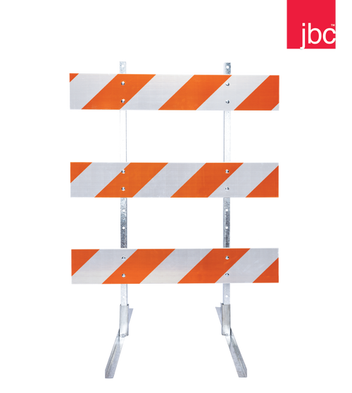JBC BAR-34DGLT-2SIDE Double Sided Barricade with Left Side of Road DG Tape, 4 ft - Each