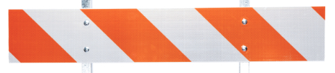 JBC BARB-HIRTD Double Sided Barricade Board with HIP Tape Right Side of Road, 4 ft - Each
