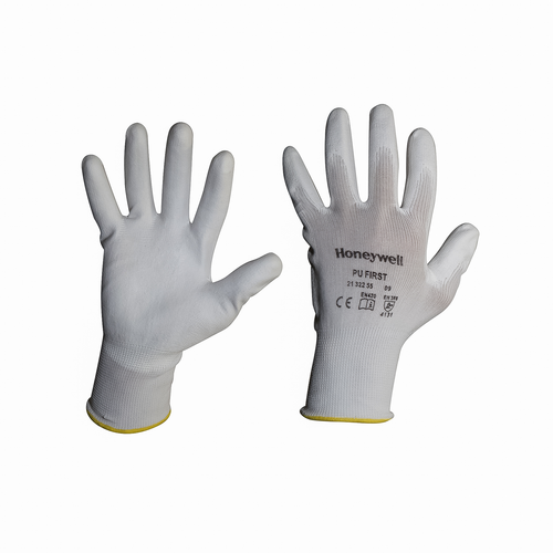 Honeywell PU FIRST 2132257-06 Long Work Gloves, White, Long - Each