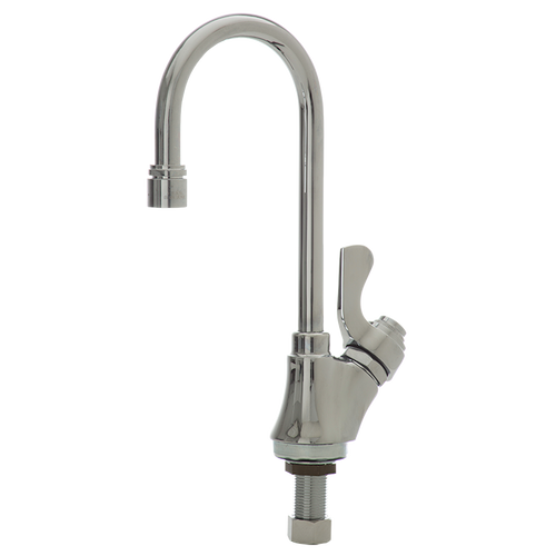Haws 5452LF Polished Chrome Plated Brass Self Closing Gooseneck Sink Faucet