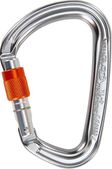 Skylotec XL-D-SG H-253 Silver/Orange Aluminum Screw Gate Carabiner - Each