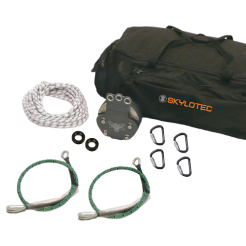 Skylotec SET-900006 One Size Fit All Backup Belay Kit with Deus A-730 Descent Device, Anchorage Sling, Bag and Steel Carabiners - Each