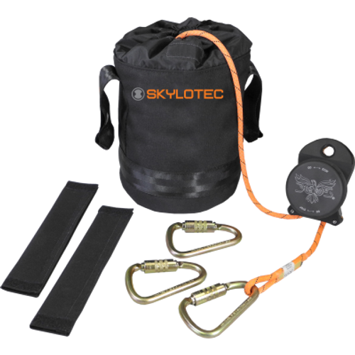 Skylotec SET-900013 One Size Fit All A-370 Bucket Truck Kit with DEUS A-370 Descent Device, (3) Steel Carabiners, (2) Small Edge Protector and Large Rope Bag - Each