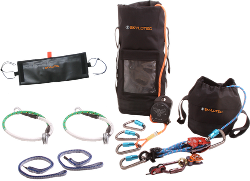 Skylotec SET-900017 A-370 Escape and Rescue Kit with DEUS A-370 Descent Device, (3) Aluminum Carabiners, (2) ROW Anchors, Large Edge Protector, Large Rope Bag and Full RTU Kit - Each