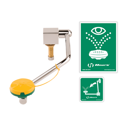 Haws AXION® MSR 7610 Deck/Sink Mount Barrier Free Single Action Swing Down Eye/Face Wash Station