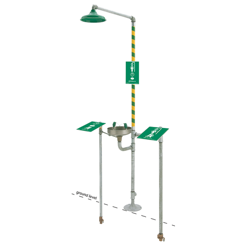 Haws 8300FP Floor Mount Emergency Freeze Protected Shower & Eye/Face Wash Station