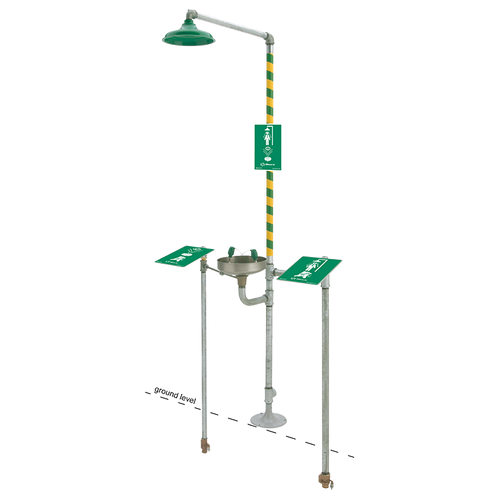 Haws 8300FP Floor Mount Emergency Freeze Protected Shower & Eye/Face Wash Station