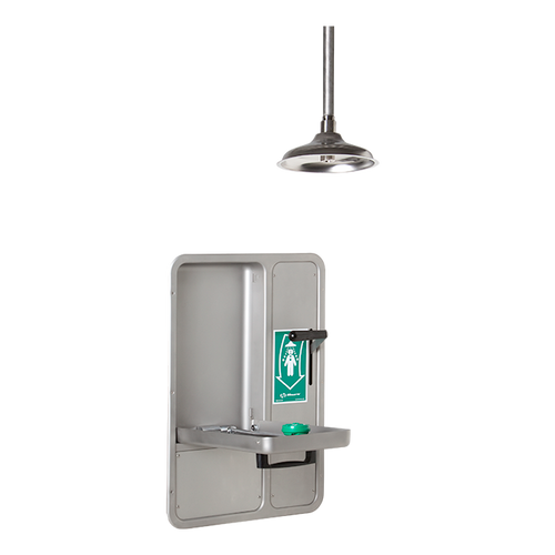 Haws AXION® MSR 8356WCC Wall Mount Combination Barrier Free Recessed Shower & Eye/Face Wash Station
