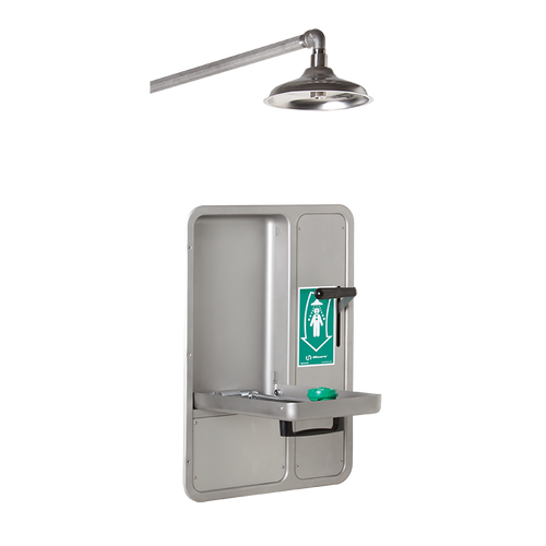 Haws AXION® MSR 8356WCW Wall Mount Combination Barrier Free Recessed Shower & Eye/Face Wash Station