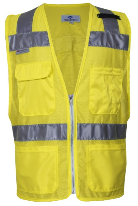 NSA VNT8150_ _ Micro Mesh Hi-Vis Fluorescent Yellow Deluxe Mesh Safety Vest - 1-Pack