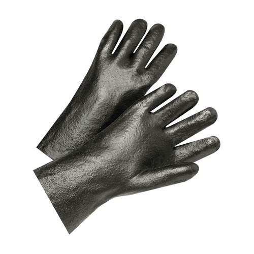 PIP 1017R Straight Large Black PVC Chemical Resistant Gloves