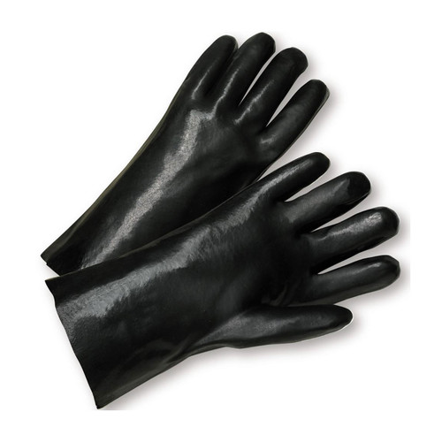 PIP 1027 Straight Large Black PVC Chemical Resistant Gloves