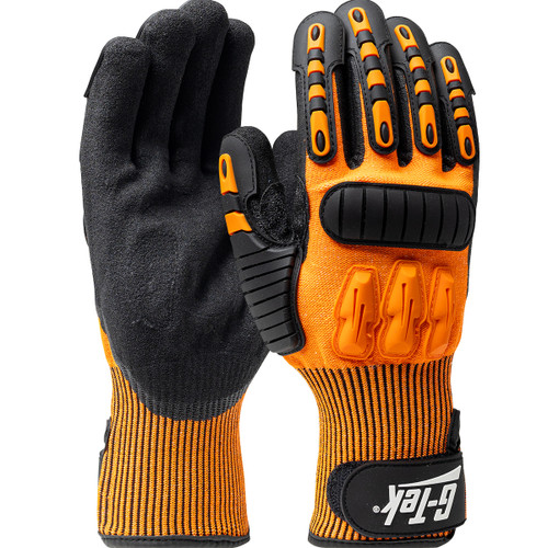 PIP G-Tek 120-5150 Seamless Knit Hi-Vis Orange HPPE Nitrile Coated Oil and gas High Performance Gloves